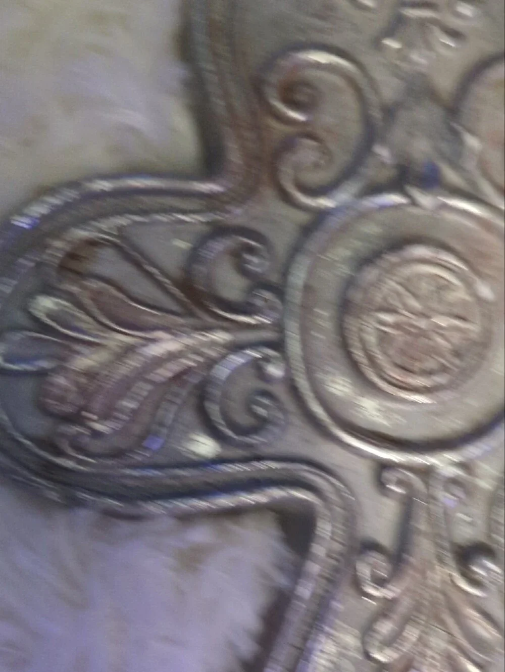 Distress Cross Decorative Silver Ornate  - Elegant Home Wall Decor Approx 11x9